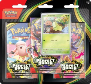 Pokémon TCG Mega Evolution Perfect Order 3-Pack Blister Chikorita